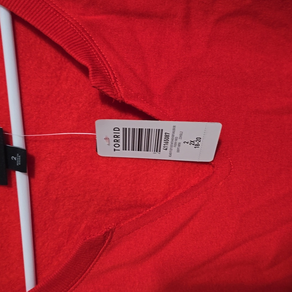 NWT Torrid 2 Orange V Neck Sweatshirt - Picture 2 of 3